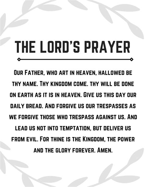 The Lord S Prayer Printable In 6 Designs Free Downloads