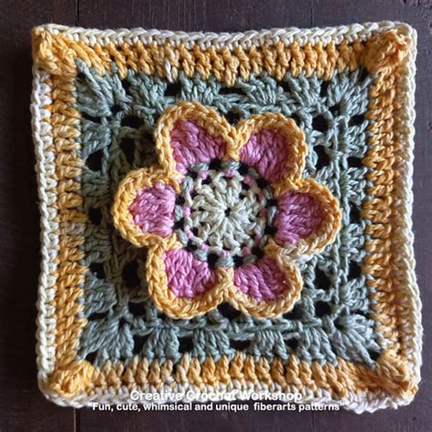 Ravelry Hip Six Petal Flower Granny Square Pattern By Joanita Theron