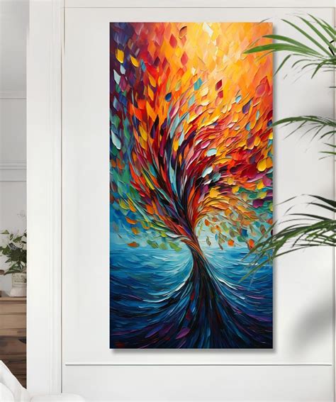 Saf Paintings Unframed Rolled Art Print Abstrat Tree Canvas Wall Art Print For Home Décor And