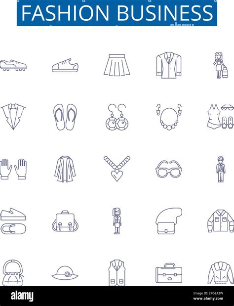 Fashion Business Line Icons Signs Set Design Collection Of Style