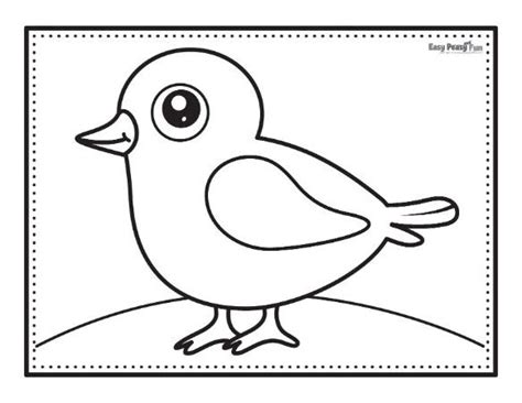 Easy Bird Coloring Pages For Kids