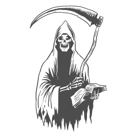 Diseño Png Y Svg De Grim Reaper Personaje De Arte De Línea De Halloween