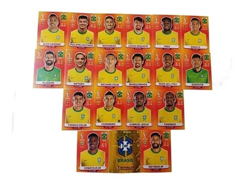 Lote Figuritas Brasil Completo Escudo Mundial Qatar 2022