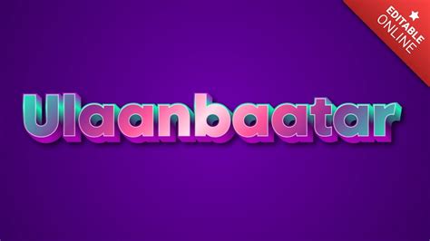 Ulaanbaatar Text Effect Generator