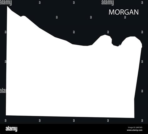 Morgan County Map Of Alabama Usa Black Inverted Illustration Stock