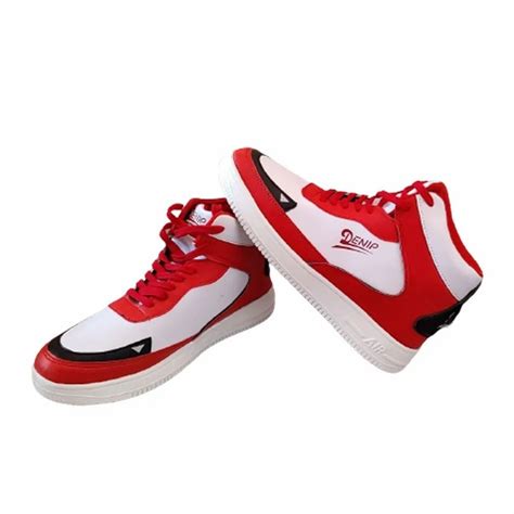 White And Red Denip Mid Top Men Sneaker Shoes At Rs 310pair In Jhansi