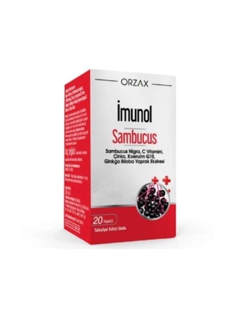 Orzax İmunol Sambucus Vitamin 20 Kapsül - EczaMarkt