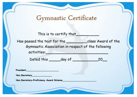 Gymnastic Certificate Creative Certificates Free To Download And Print Template Sumo