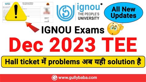 Dec 2023 Exams Hall Ticket 5 Big Problems IGNOU Students Exams नह