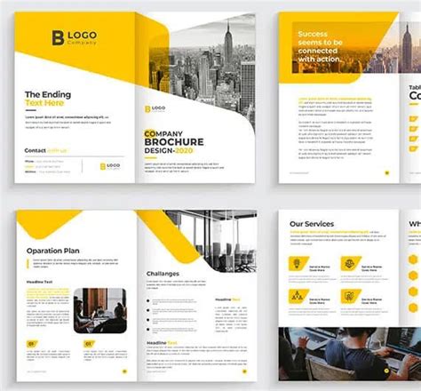 Brochure Design Templates With Yellow Accents