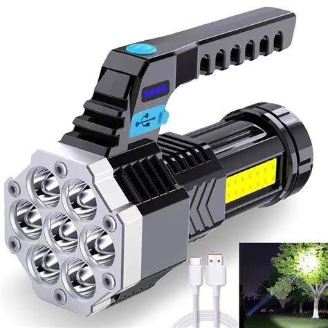 High Power Led Flashlight Powerful Usb Rechargeable Torch Handheld