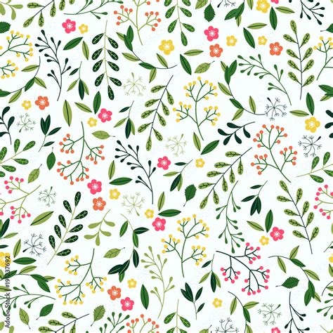 Seamless Spring Floral Pattern Vector De Stock Adobe Stock