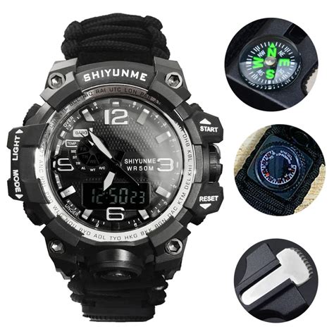 SHIYUNME Reloj Deportivo Militar Para Hombre Pulsera Digital LED