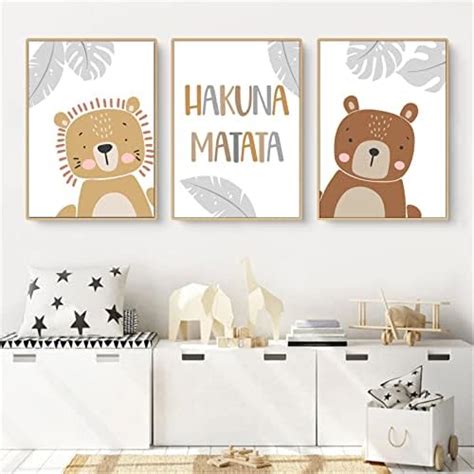 Pandawal Bilder Kinderzimmer Babyzimmer Waldtiere Deko Grau Poster Set