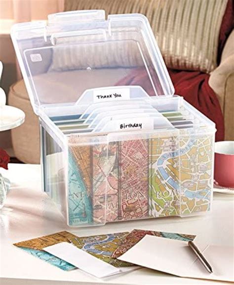 Greeting Card Organizer Box with Divider - Shopping Bookmarks