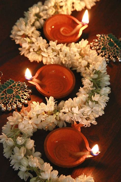 Diwali Diya Decoration With Flowers