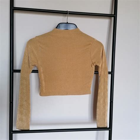 Missguided Womens Gold Crop Top Depop