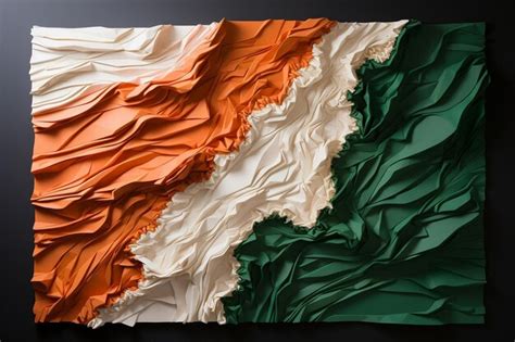 premium ai image  vibrant tricolor fabric artwork generative ai