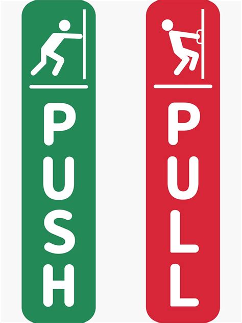 "Push Pull Door Signs " Sticker for Sale by StickDeco | Redbubble