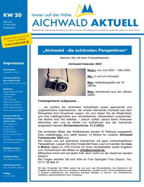 Ausfüllbar Online Amtsblatt der Gemeinde Aichwald mit den Ortsteilen