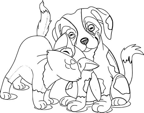 Free Dog And Cat Coloring Page Free Printable Coloring Pages For Kids