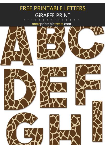 Large Giraffe Print Letters