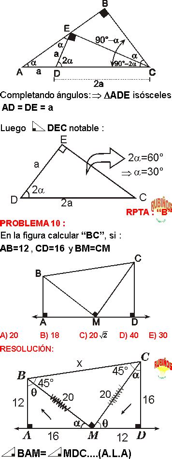 TriÁngulos Congruentes Ejercicios Y Problemas Resueltos En Pdf Geometria De Secundaria Y