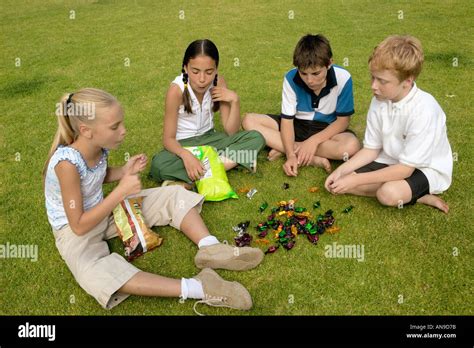 Children Eating Sweets Stock Photo Alamy