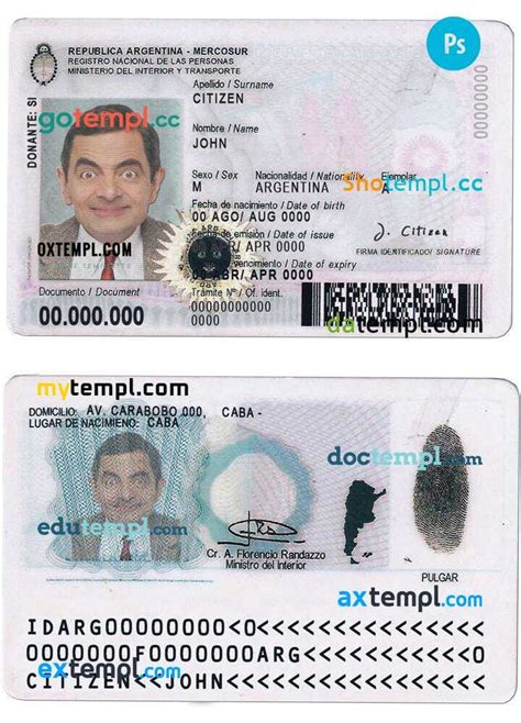 Argentina Id Card Template In Psd Format Fully Editable With All