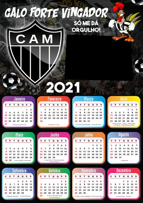 Moldura Calendário 2021 Atlético Mineiro Imagem Legal