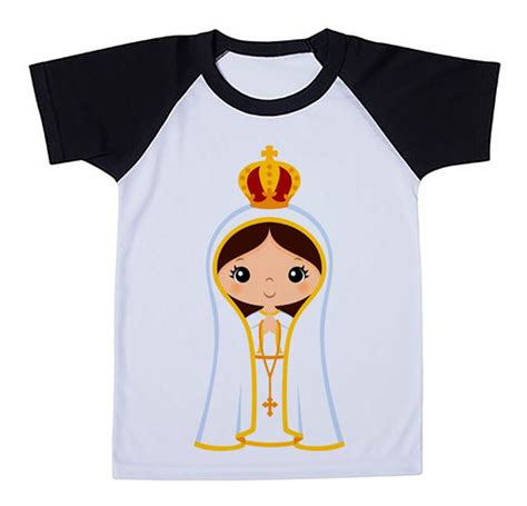 Camiseta Raglan Infantil Menina Nossa Senhora De Fatima Roupa