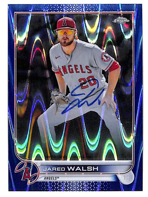 Topps Chrome Jared Walsh Auto Blue Lava Refractor Card