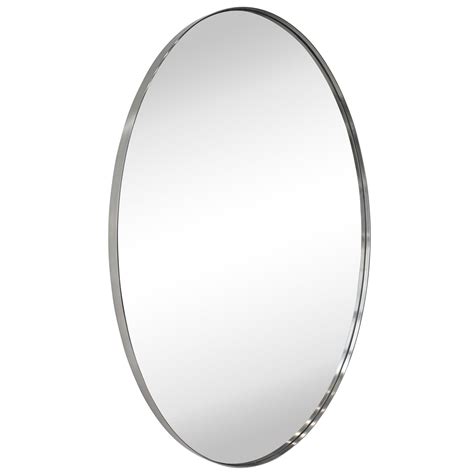 Gracto Oval Brushed Nickel Bathroom Mirror 20 X 30 Metal Framed Vanity Mirror