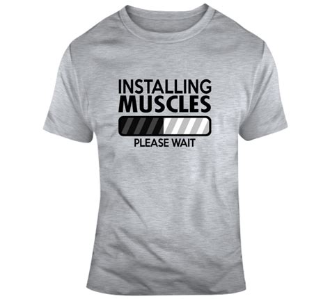 Funny Muscle Gym Workout Shirt Sayings Installing Muscles Dad Mom Gift