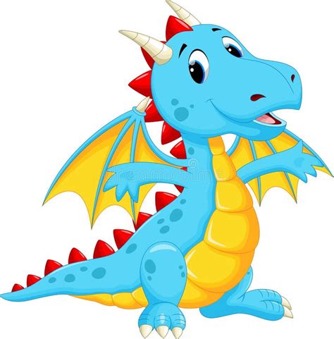 Cute Dragon Vector Illustration Stock Vector Illustration Of Cute