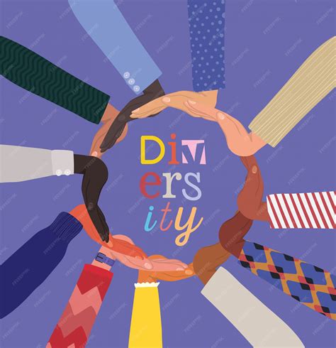 Premium Vector | Diversity of hands in circle shaped touching each