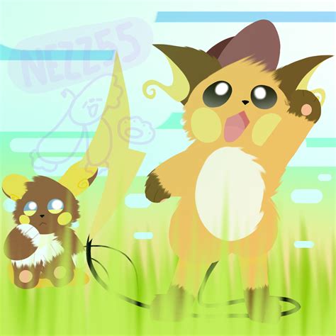 Raichu And Shiny Alolan Raichu By Nezz55 On Deviantart