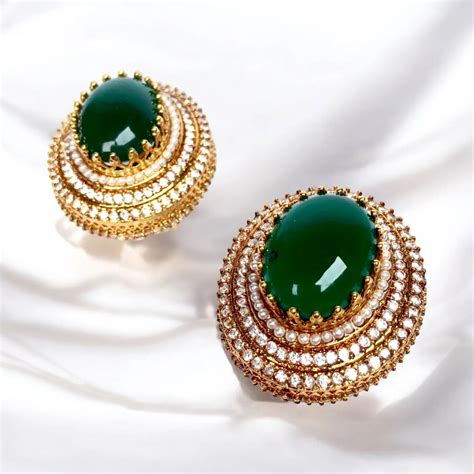 EMERALD EAR STUDS - Mornee Jewellery