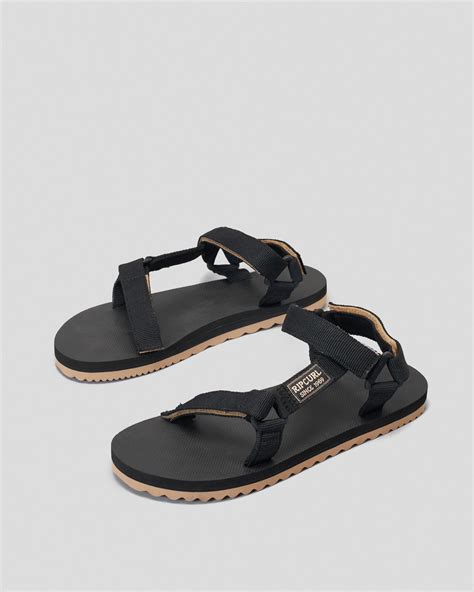 Shop Rip Curl Searcher All Terrain Open Toe Sandals In Black Tan Fast