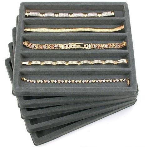 Gray Slot Size Jewelry Display Tray Inserts Jewelry Tray