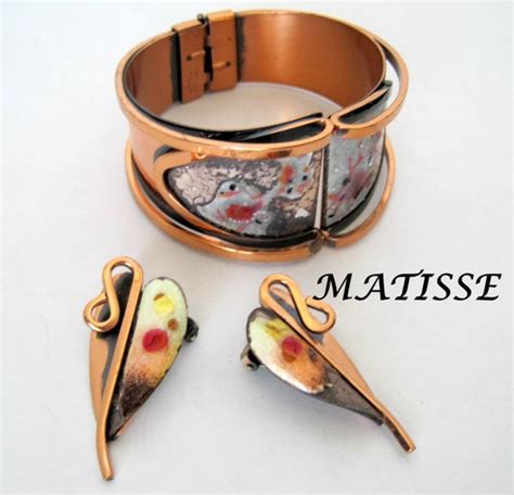 Matisse Renoir Bracelet Set Enamel Copper By Vintagobsessions