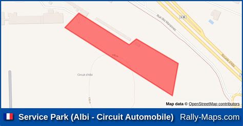 Service Park Albi Circuit Automobile Stage Map Rallye National