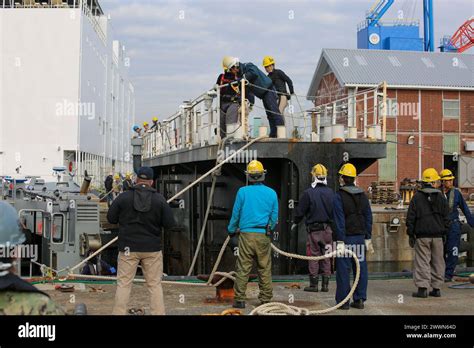 Yokosuka Japan Feb 18 2024 — Us Naval Ship Repair Facility And