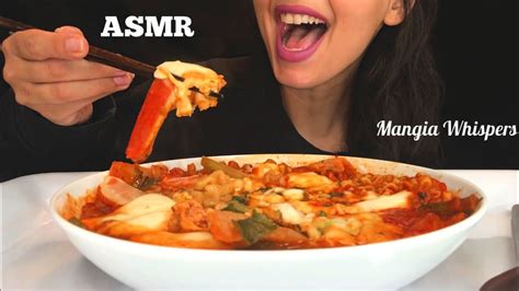 Asmr Eating Cooking Cheesy Spicy Fire Noodles King Crab Mukbang