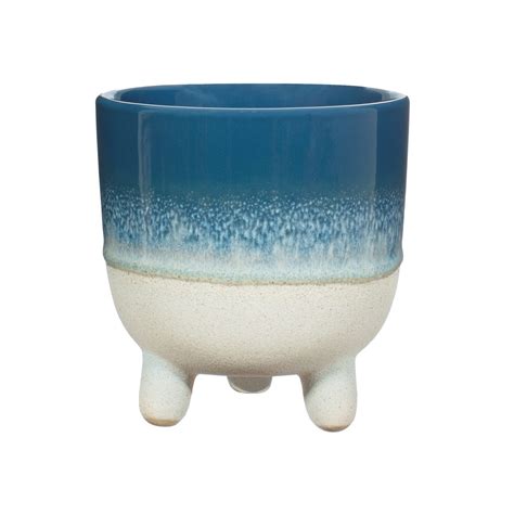 Mojave Glaze Blue Large Planter On Legs