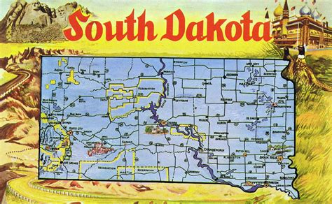 Large Detailed Tourist Map Of South Dakota With Cities And Towns | Hot ...