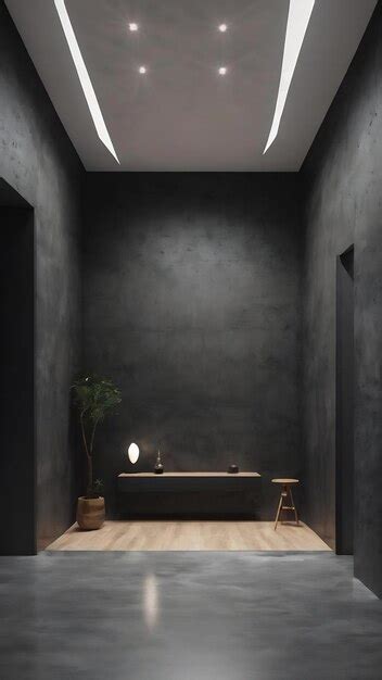 Premium Photo Black Concrete Interior Background Empty Template Scene