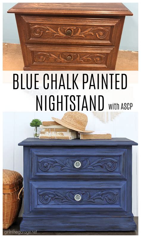 Bold Blue Chalk Painted Nightstand Girl In The Garage®