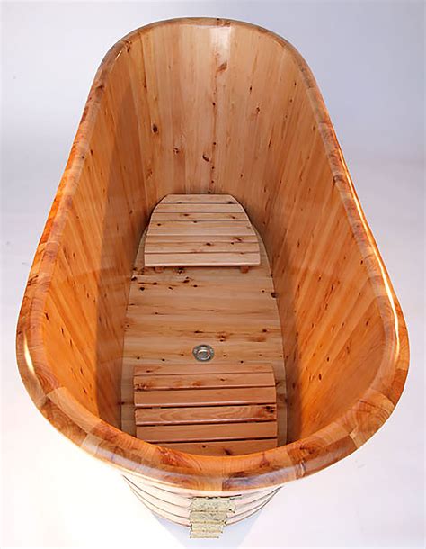 ALFI Brand AB1105 63 Cedar Soaking Bathtub For Freestanding Natural