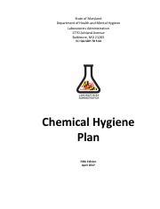 Chemical Hygiene Plan Pdf State Of Maryland Department Of